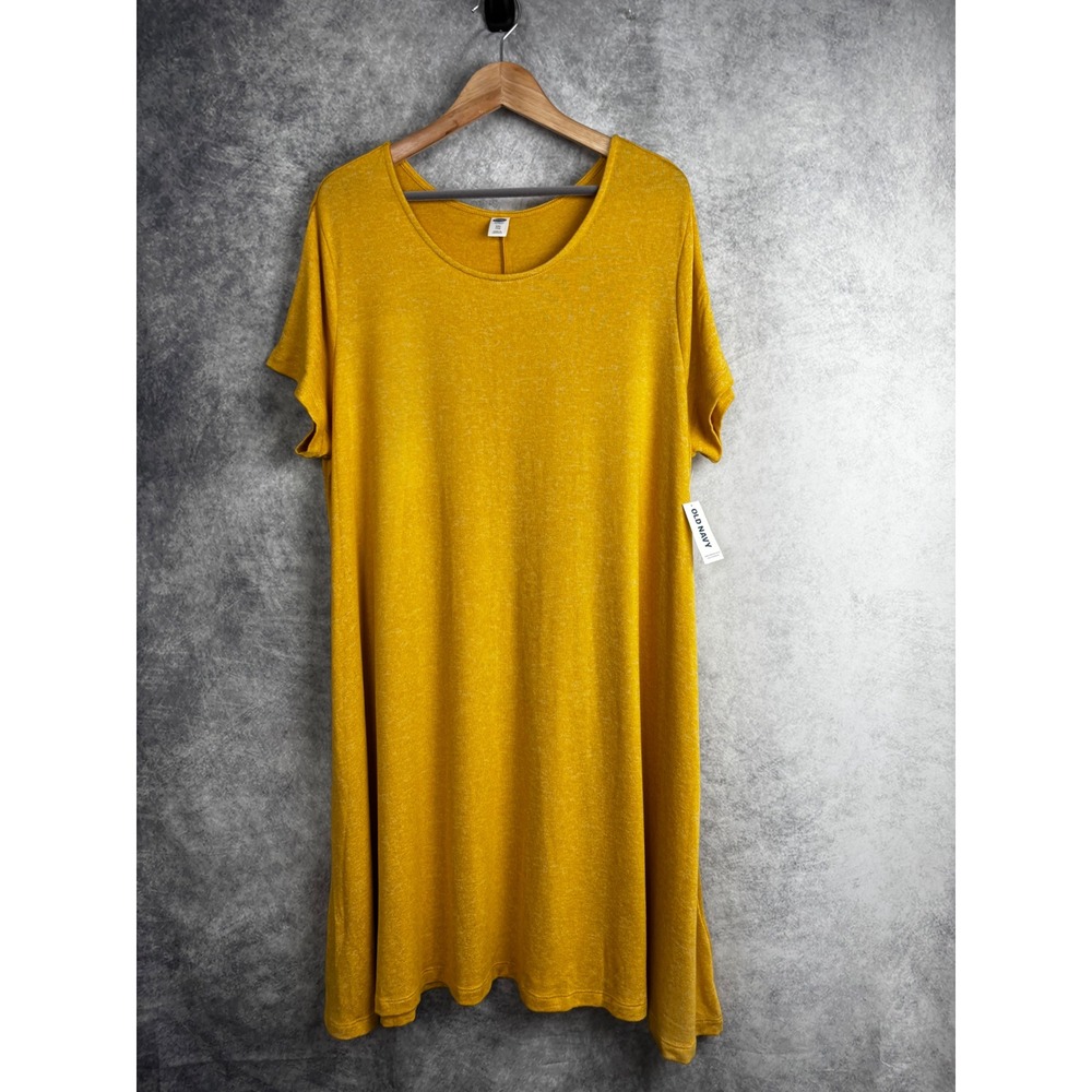Old‎ Navy Women's Short Sleeve Swing Midi Dress Golden Opportunity Size XXL NWT